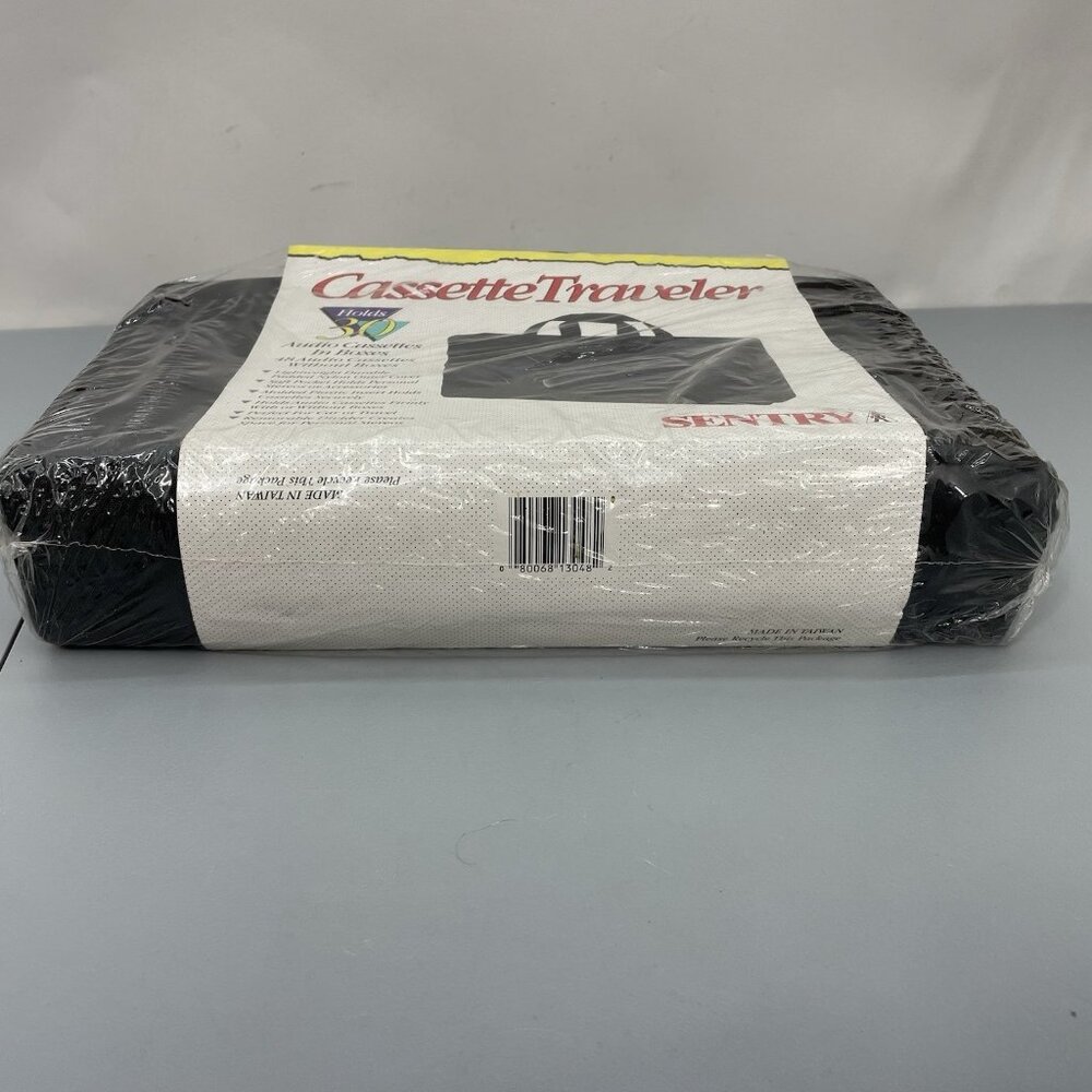 Vintage Sentry Travel Cassette Tape Carrying Storage Case Tote Soft Shell Black - Picture 4 of 5